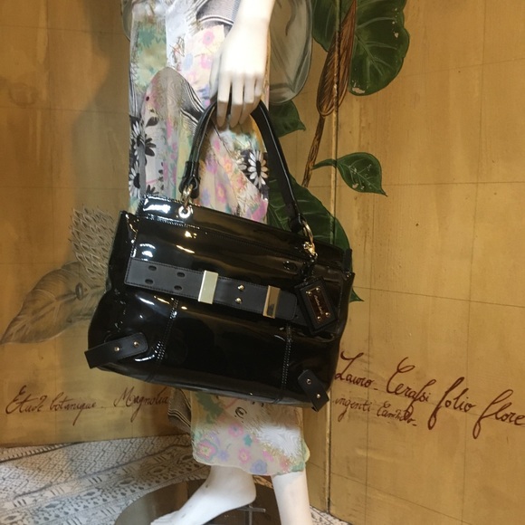 Charles David black patent leather handbag new! - Picture 6 of 15